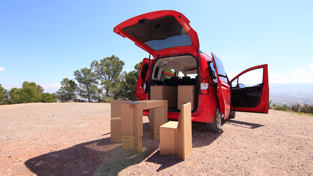 Campervan conversion. Chairs and table
