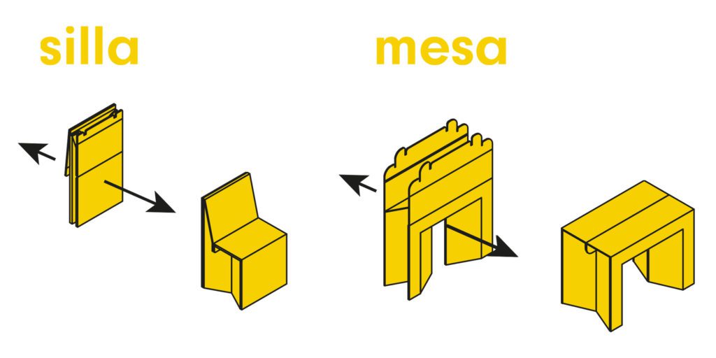 Manual de mesa y silla plegable infantil