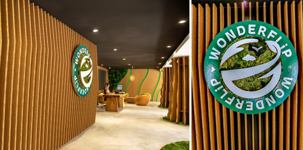 Rótulo corpóreo en tienda ecológica