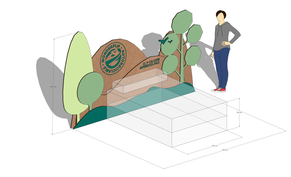 diseño 3d para expositor Wonderflip