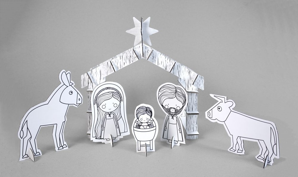 Regalo corporativo de Navidad. Belén de cartón