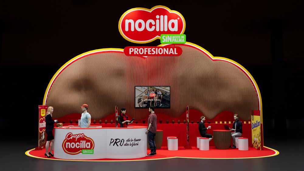 Stand ecológico para degustación. Vista frontal