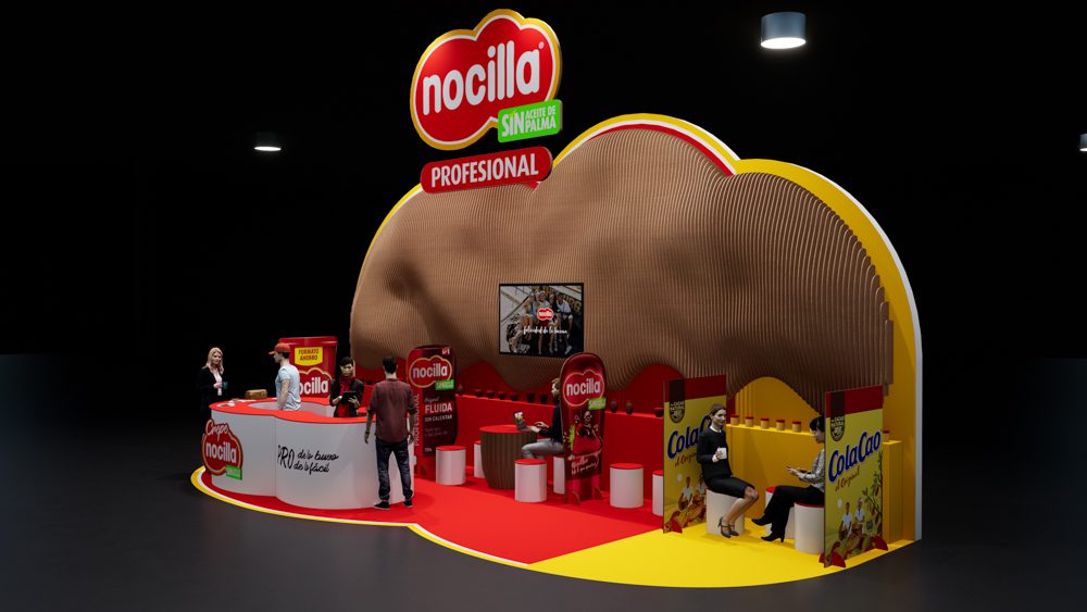 Vista lateral de stand ecológico para degustación