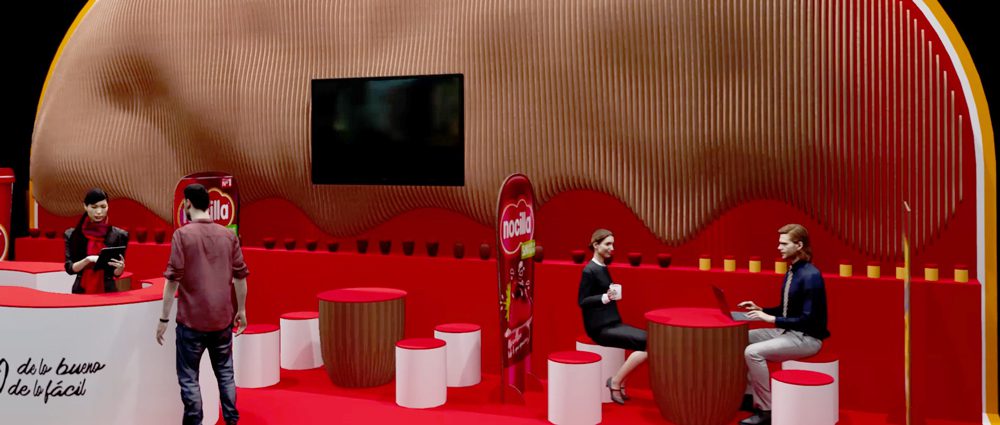 Trasera de lamas de cartón de stand para degustación.