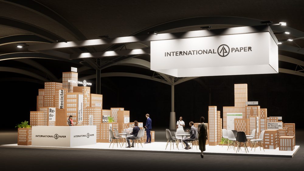 Diseño 3d de ciudad de cartón. General.