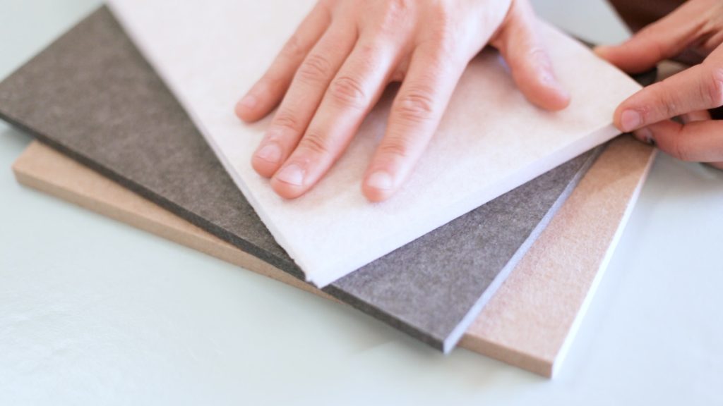 Muestras de paneles acústicos ecológico