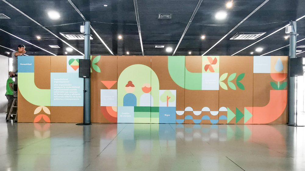 Diseño para evento de inclusión social en cartón