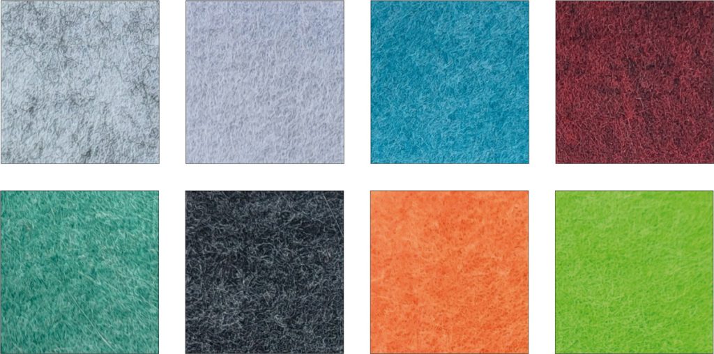 Muestras de material ecológico PET.