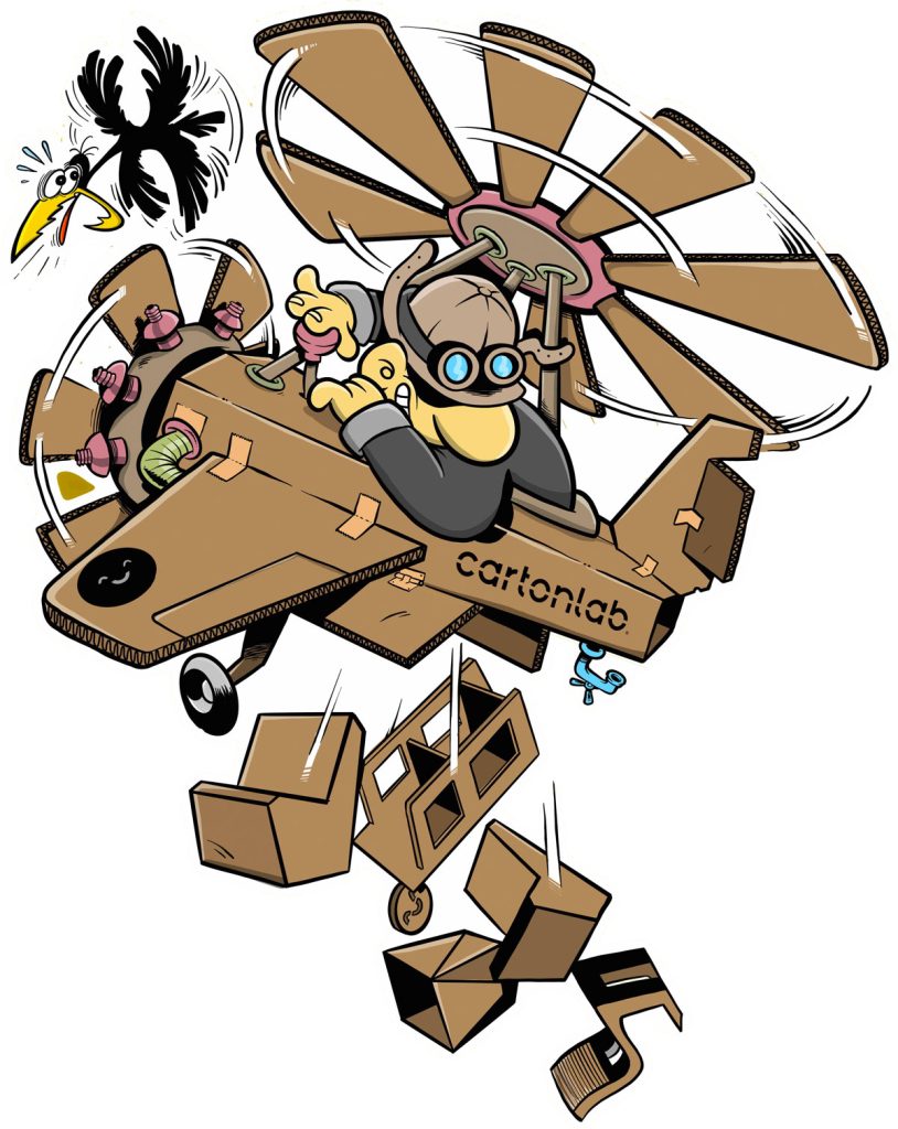 Pegatina corporativa ilustrada. Regalo para envíos.