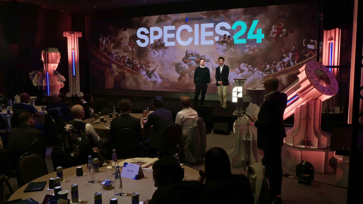 Escenario de evento con columnas de cartón