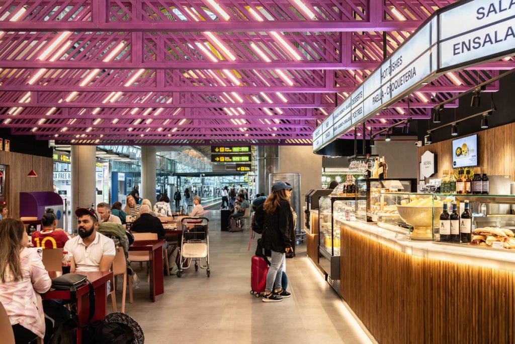 Detalle de diseño interior para aeropuerto