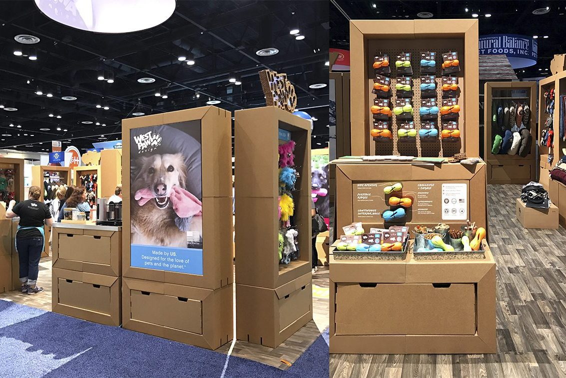 West paw global pet expo cardboard exhibitor display 