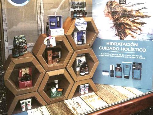 modulos hexagonales para escaparate