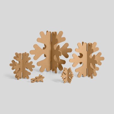 Pack Copos de nieve_árbol - Acabado kraft - Vista general como copos independientes