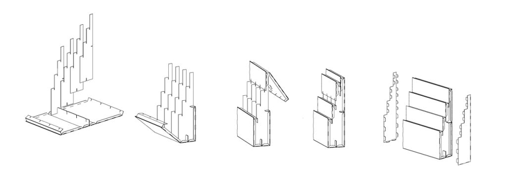 Plano montaje expositor para la Tienda Querini